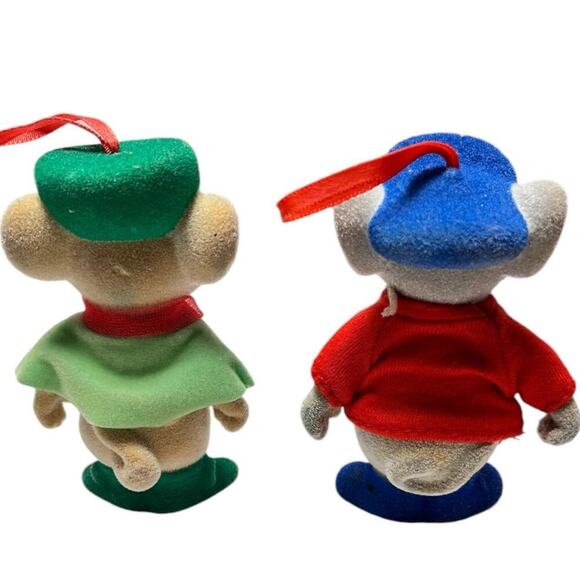 Vintage Miss Bianca and Bernard The Rescuers Felted Christmas Tree Ornaments - Picture 2 of 3
